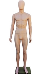 Plastic Egghead Male Mannequin in Tan