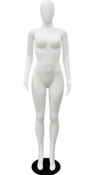 Unbreakable White Plastic Egghead Female Mannequin