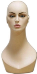 Full Make Up Female Head Display with Pierced Ears