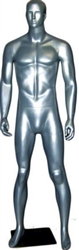 Athletic Male Mannequin in Glossy Silver