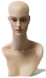 Definition and Class Female Display Head. Nice counter top head display for jewelry, hats or wigs
