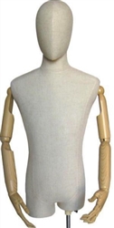 Male Dress Form with Egghead with Flexible Arms and Hands