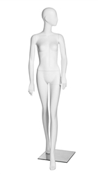 Matte White Abstract Female Egghead Mannequin - Looking Left