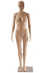 Unbreakable Fleshtone Realistic Female Mannequin - Arms by Side