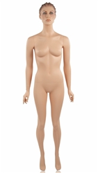 Matte White Headless Female Mannequin Arms by Sides