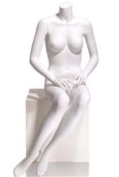 Egghead Matte White Female Mannequin Seated Pose - Legs to One Side