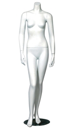 White Headless Female Mannequin with Arms at Sides