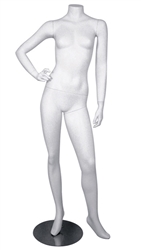 White Headless Female Mannequin with Right Hand on Hip