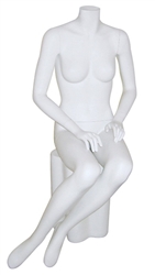 White Headless Female Mannequin in Seated Pose