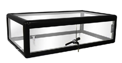 Glass Countertop Display. Has a sliding glass door that locks. Shop all of our countertop displays at www.zingdisplay.com