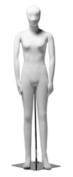 Flexible White Jersey Covered Female Egghead Mannequin