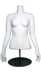 Headless White Female Torso Display Form - Straight Arms