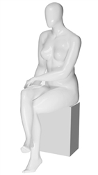 Gloss White Plus Size Sitting Egghead Female Mannequin
