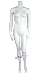 Matte White Headless Female Mannequin Left Leg Bent