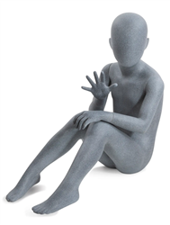 6 Year Old Slate Gray Kid Mannequin - Seated Pose
