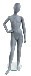 10 Year Old Slate Gray Kid Mannequin - Right Hand on Hip