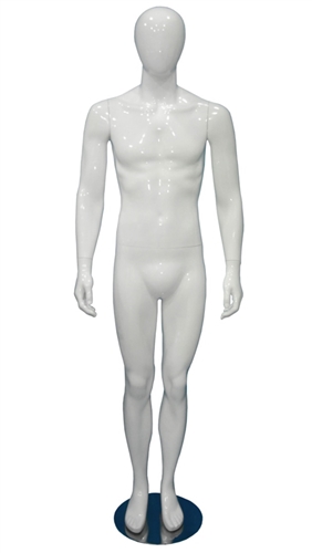Egghead Male Mannequin Glossy White Strait Leg