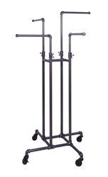 4 Way Rack -Grey Pipe Collection with Casters