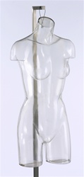 Clear 3/4 Female Mannequin Form