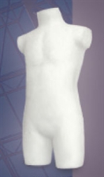 Unbreakable 3/4 Male Torso Form in White from www.zingdisplay.com