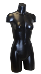 Female Countertop 3/4 Torso Form in Black - Size 5/6