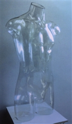 Clear Male 3/4 Torso Form