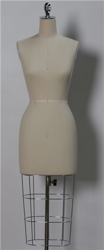 Size 2 Female Canvas Dressmaker Form with Rolling Base