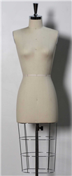 Size 6 Female Canvas Dressmaker Form with Rolling Base