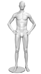High End Contemporary Abstract Male Mannequin Hands on Hips - 6 Colors