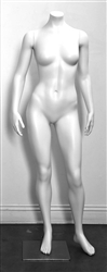 High End Toned Headless Female Mannequin - Left Leg Bent - 6 Colors