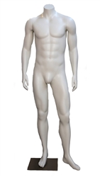 High End Toned Headless Male Mannequin - Arms By Side - 6 Colors