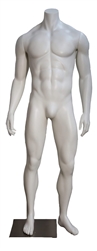 High End Toned Headless Male Mannequin - Arms By Side - 6 Colors