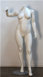 PLUS SIZE FEMALE MANNEQUIN RIGHT ARM UP- SWISS COFFEE