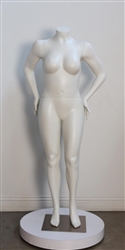 High End Plus Size headless female mannequin realistic hands back - 6 Colors