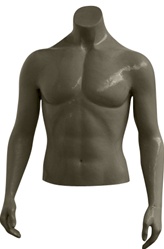 3/4 Male Torso Display Headless with Arms to side - custom choose color / finish