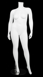 Matte White  Female Plus Size 16 Mannequin - Left Leg Out Pose 16