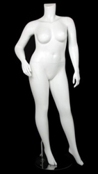 Matte White Female Plus Size 16 Mannequin - Right Hand on Hip Pose 16
