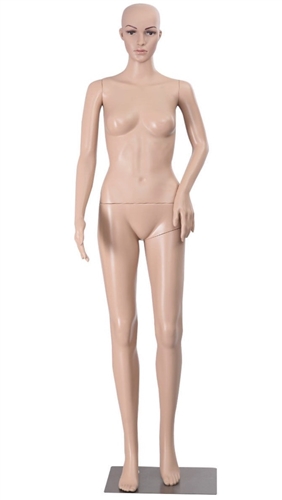 Unbreakable Realistic Fleshtone Female Mannequin Left Arm Bent. Shop all of our headless female mannequins at www.zingdisplay.com