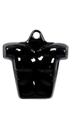 Glossy Black Plastic Male Chest Form