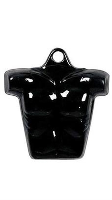 Glossy Black Plastic Male Chest Form from www.zingdisplay.com