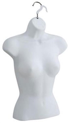 Matte White Plastic Female Torso Form