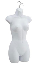 Matte White Plastic Female 3/4 Torso Form