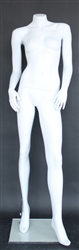 Matte White Headless Female Mannequin Stylish Pose