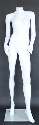Matte White Headless Female Mannequin Stylish Standing