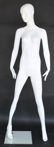 Vicki Matte White Abstract Female Mannequin - Legs Apart