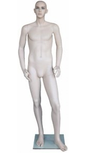 Realistic Fleshtone Male Mannequin With Blue Eyes