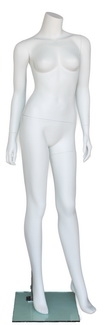 Matte White 5' 4" Headless Female Mannequin - Angled Pose
