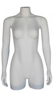 Matte White Fiberglass Female Torso Form with Arms