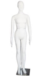 Flexible White Jersey Covered Female Egghead Mannequin