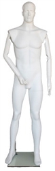 Abstract Flexible Arm Matte White Male Mannequin